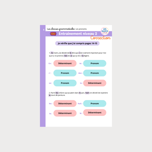Les classes grammaticales PDF - Licence classe