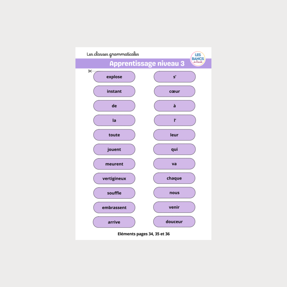 Les classes grammaticales PDF