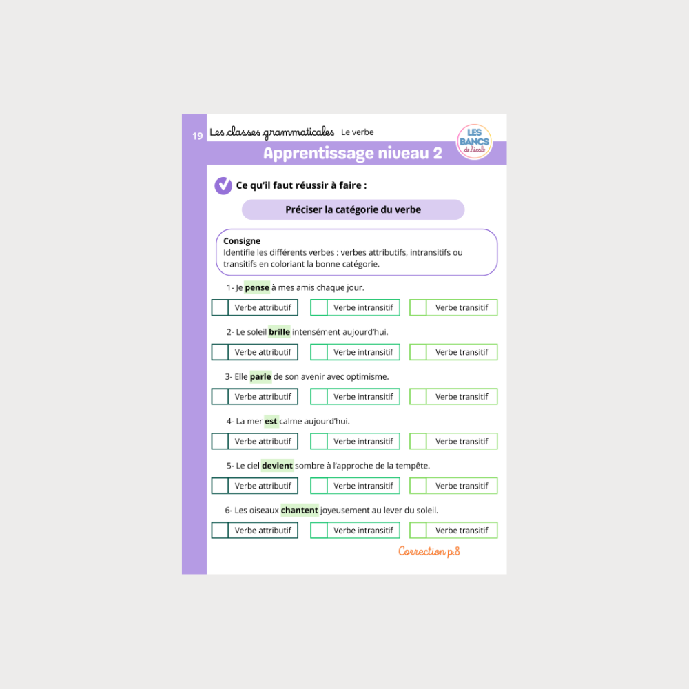 Les classes grammaticales PDF